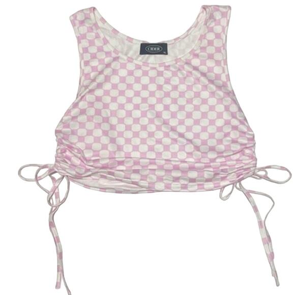 Cider Tops - Cider Cropped Tank Pink/White Size XL